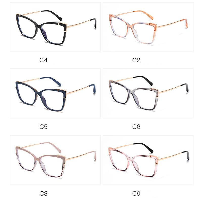 Blue Light Blocker Cat Eye Nearsighted Glasses For Women 1.56 Single Lens Myopia Photochromic Eyeglasses 0 -0.5 -0.75 To -6.0
