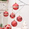 6pcs 8cm Painted Christmas Balls Ornament Plastic Christmas Tree Pendant Home Xmas Decor