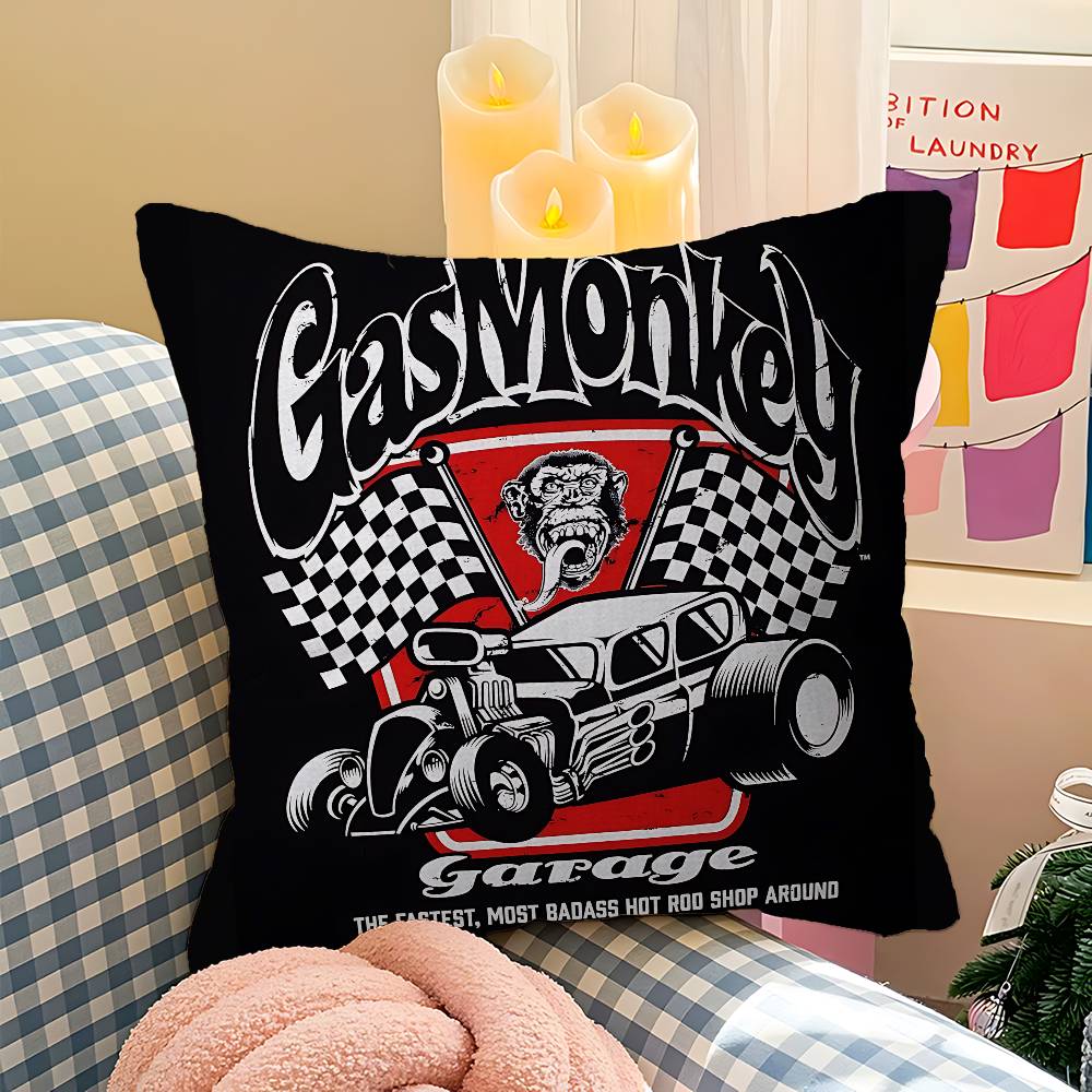 G-Gas M-Monkeys Garage Pillow Cover For Bedroom Room And Living Room Sofa Decorative Cushion Cover