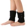 1 Pair Winter Ankle Covers Knitted Anti-slip Solid Color Button Decor Elastic Twisted Texture