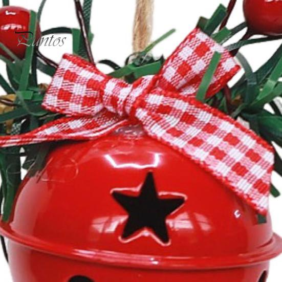 10 шт. Рождественские колокольчики, украшения для рождественской елки, подвесные колокольчики с шишками, бант из ягод падуба, праздничные принадлежности для вечеринок