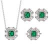 Jewelry Set, Stud Earrings, Rings, Necklaces, Colorful Treasures, Emeralds, Light Luxury And High-End Women