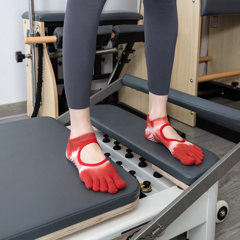 Носки ToeSox с открытой спиной, нескользящие, для йоги и пилатеса, с пятью пальцами — всесезонное качество