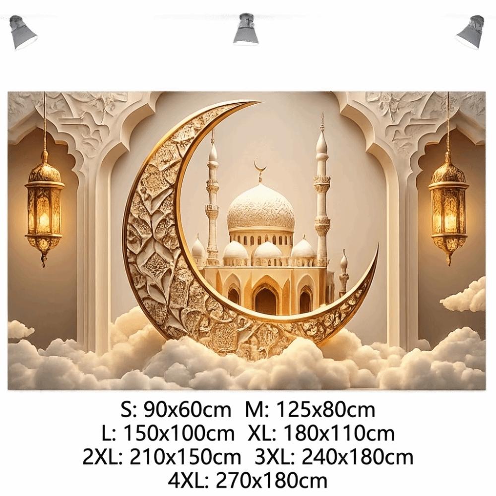 Elegant Design Ramadhan Mural Banner Durable Material Festive Home Decor  Eid Celebrations