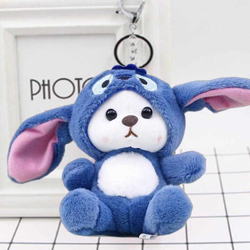 Очаровательный розовый мишка брелок плюшевая игрушка мягкий и приятный на ощупь 13 см чучело животного