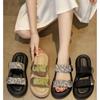 Slippers Women's Summer Outer Wear 2025 New High-end with Skirt Platform Beach Sandals Fashion Pregnant Women One-word Sandals