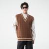 Men's Retro V-Neck Knitted Sleeveless Sweater Vest - Autumn/Winter Style