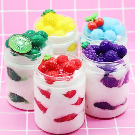 60/120ml Fruit Ice Cream Slime Mud Clay Craft Stress Reliever Sludge Kids Toy