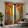 2 штуки штор из клена осеннего леса HD Желтая завязка штора с цифровой печатью Стиль домашнего декора Украсить гостиную спальню