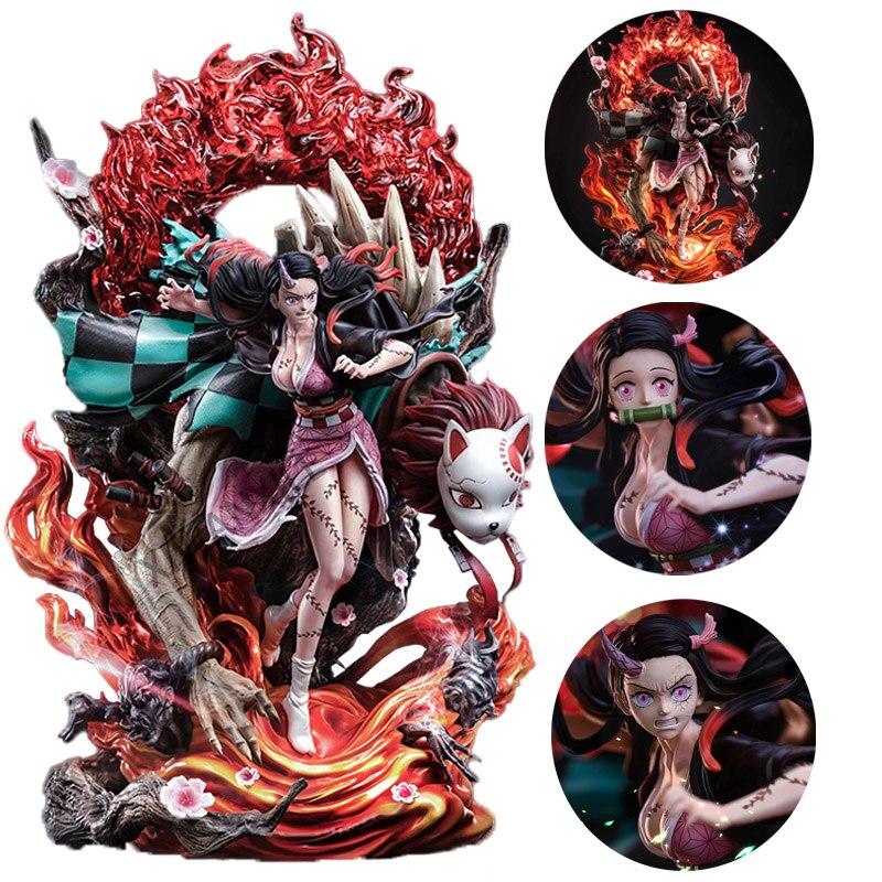 33cm Demon Slayer Anime Figure Kimetsu No Yaiba Action Figure Gk Kamado Nezuko Figurine Collection Model Doll Toys with Light