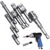 8-Piece Pneumatic Conversion Kit: Square & Hex Electric-to-Air Screwdriver Adapter