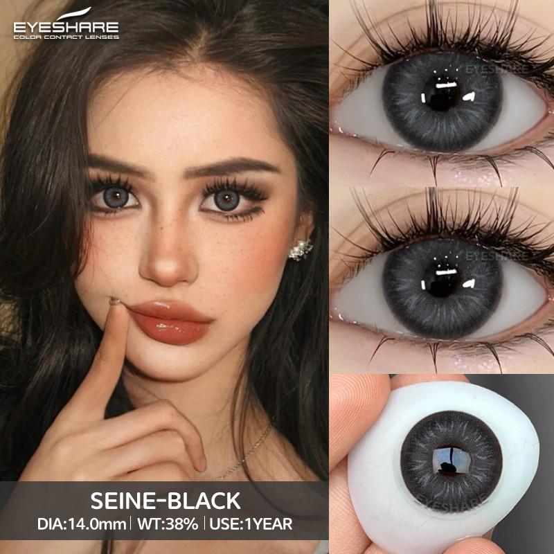 Eyeshare 1 Pair Colored Pupils for Eyes Natural Gray Big Eyes Contacts Cosmetics Green Eye Color Lens for Woman
