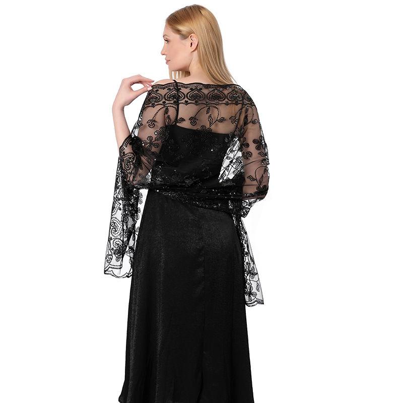 Sequined Shawl Cheongsam Shawl Color Women Scarf Fashion Pure Evening Gown