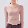 New Spring And Autumn V-neck Sport Top, Yoga Wear, Long-sleeved T-shirt, Professional Running, Quick-drying, Nude Slimming And Fitness Wear For Women