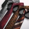 Tie Pattern Formal Wear Men'S Professional Business British Retro Striped Coffee Color Hand-Typed 8Cm Tie