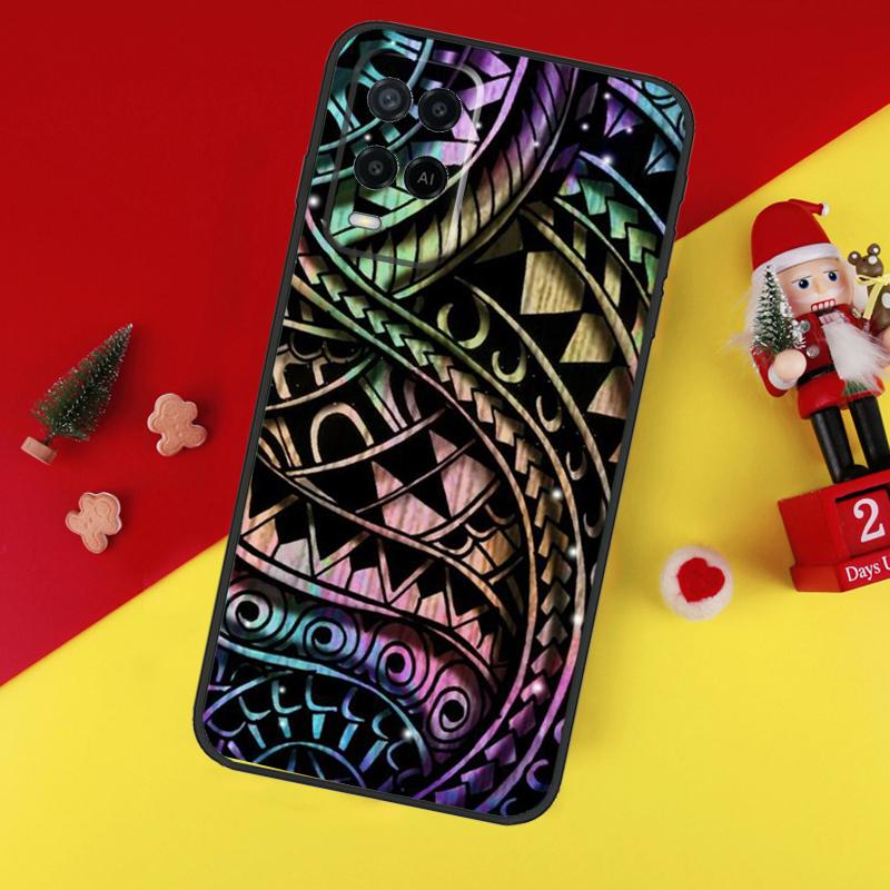 Maori Samoan Polynesian Tribal Case For Oppo A94 A74 A54 A60 A40 A80 A16 A76 A96 A98 A58 A78 A18 A38 A57 A17 A15 A5 A6 Pro