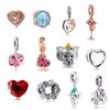 Fits Europe Bracelet Charms 925 Sterling Silver Love Heart Dangle Beads for Women Girls DIY Jewelry Making Gift Kralen