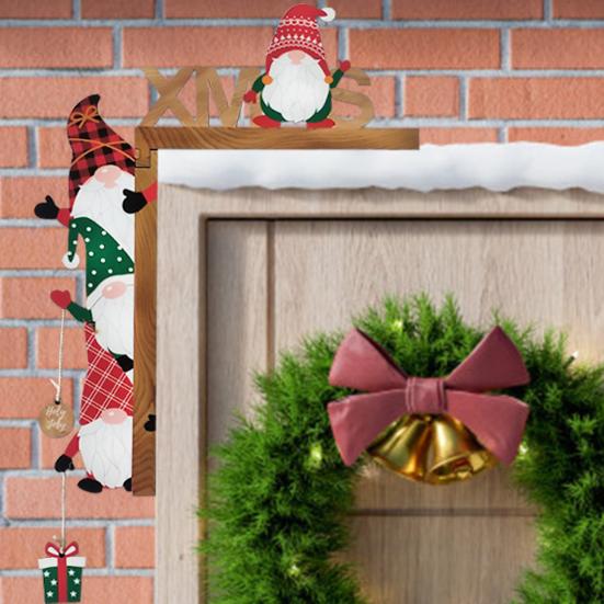 Door Corner Decoration Wood Christmas Faceless Old Man Corner Ornament Colorful Gnome Festive Decor Corner Ornament for Mirror Cabinet Furniture