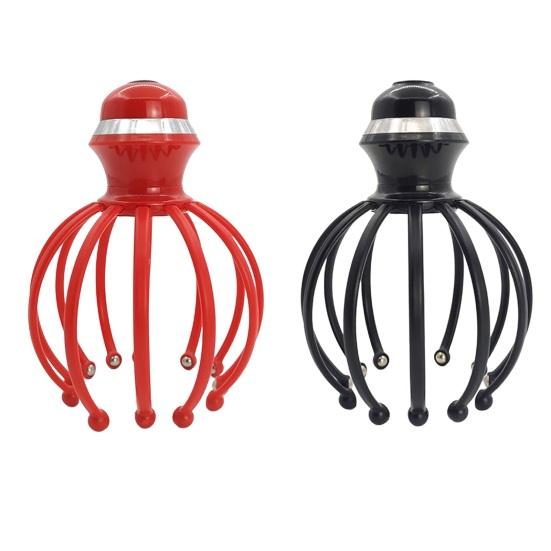 Массажер для головы Octopus с 12 клешнями, 2 режима массажа, эргономичный дизайн, USB-зарядка, беспроводное устройство для массажа кожи головы