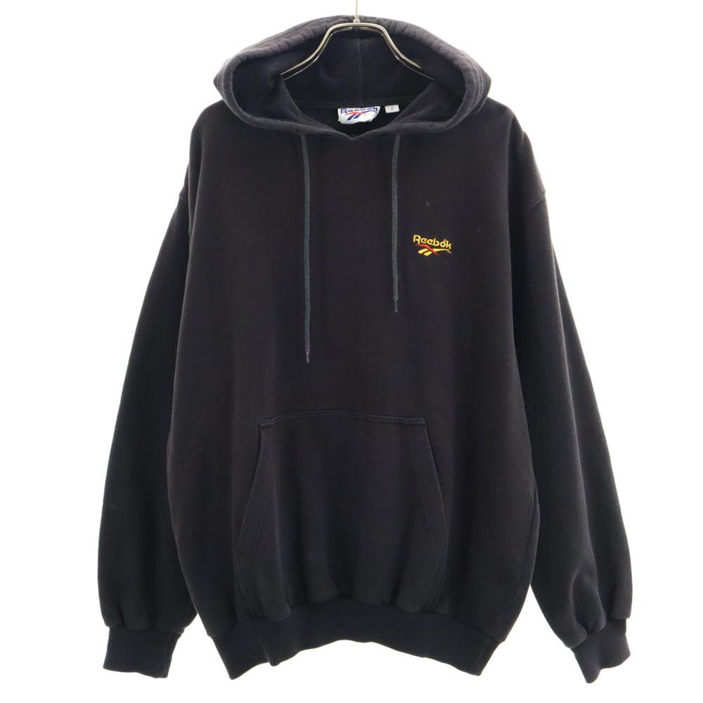 Reebok Свитшоты с логотипом 90-х на спине, с длинным рукавом, 2 черных, с начесом сзади, мужские, б/у