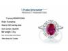 Women's 925 Sterling Silver Ring with Oval Ruby and Diamond Accents