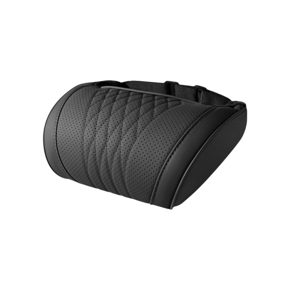 Adjustable Strap Car Neck Pillow Perforated PU Leather Vehicle Headrest Cushion Car Interior