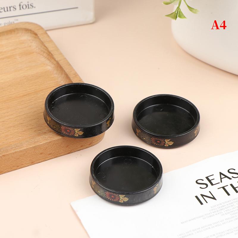 3Pcs Miniature Dollhouse Dinner Plates Mini Sushi Plate Food Dishes Tableware Kitchen Accessories For Doll House Decor Pretend