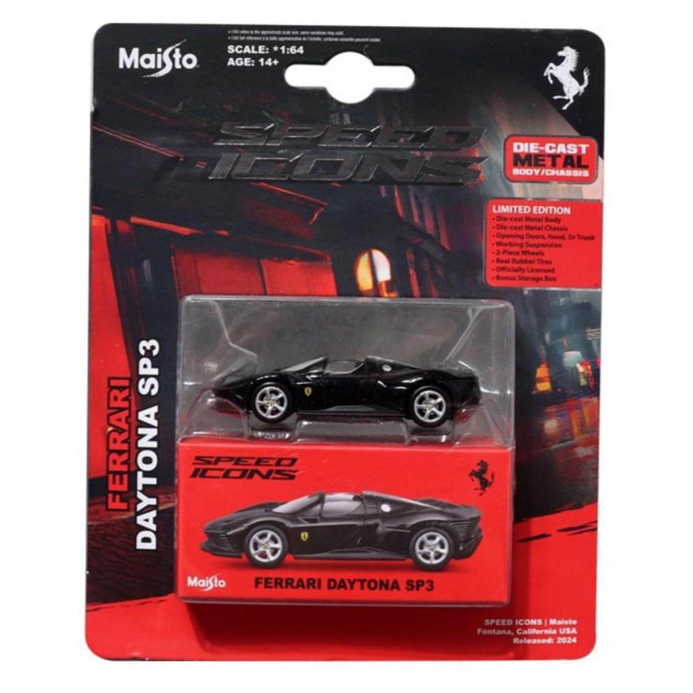 Майсто 1:64 Иконки Скорости Ferrari Daytona SP3 Литая Модель Автомобиля - Черная Версия