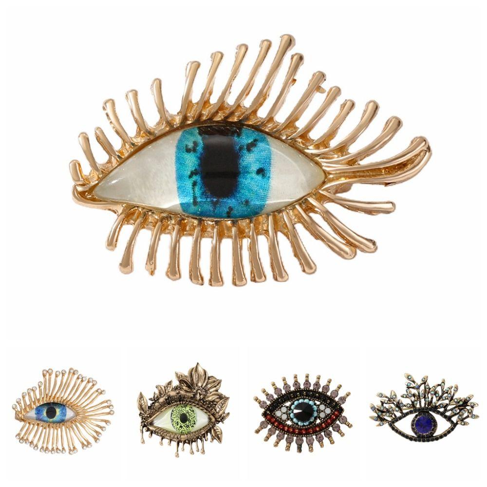 Decoration Luxury Badge Pin Crystal Pendant Rhinestone Eye Brooches Devil Eye Brooch Pin  Gifts