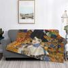 Gustav Klimt Blanket Anime Sheet Bed Warm Flannel Blanket for Sofa Bedroom