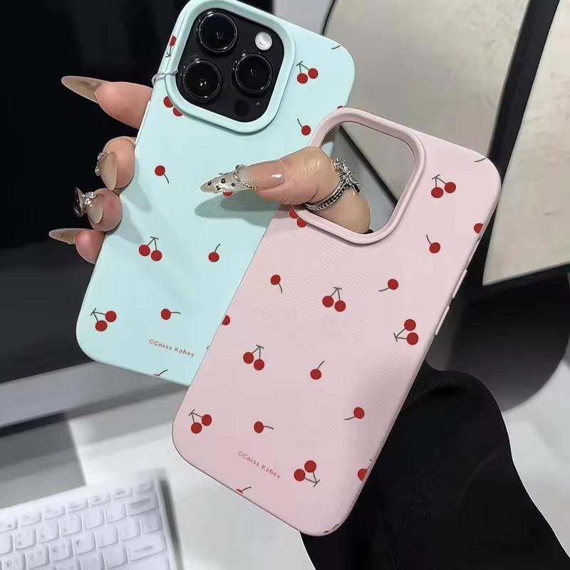 Милый Мультяшный Чехол для Телефона с Вишней и Личи для iPhone 16 15 14 13 12 11 Pro Max XS X XR 7 8 Plus Mini SE 2020 2022 Мобильный Funda