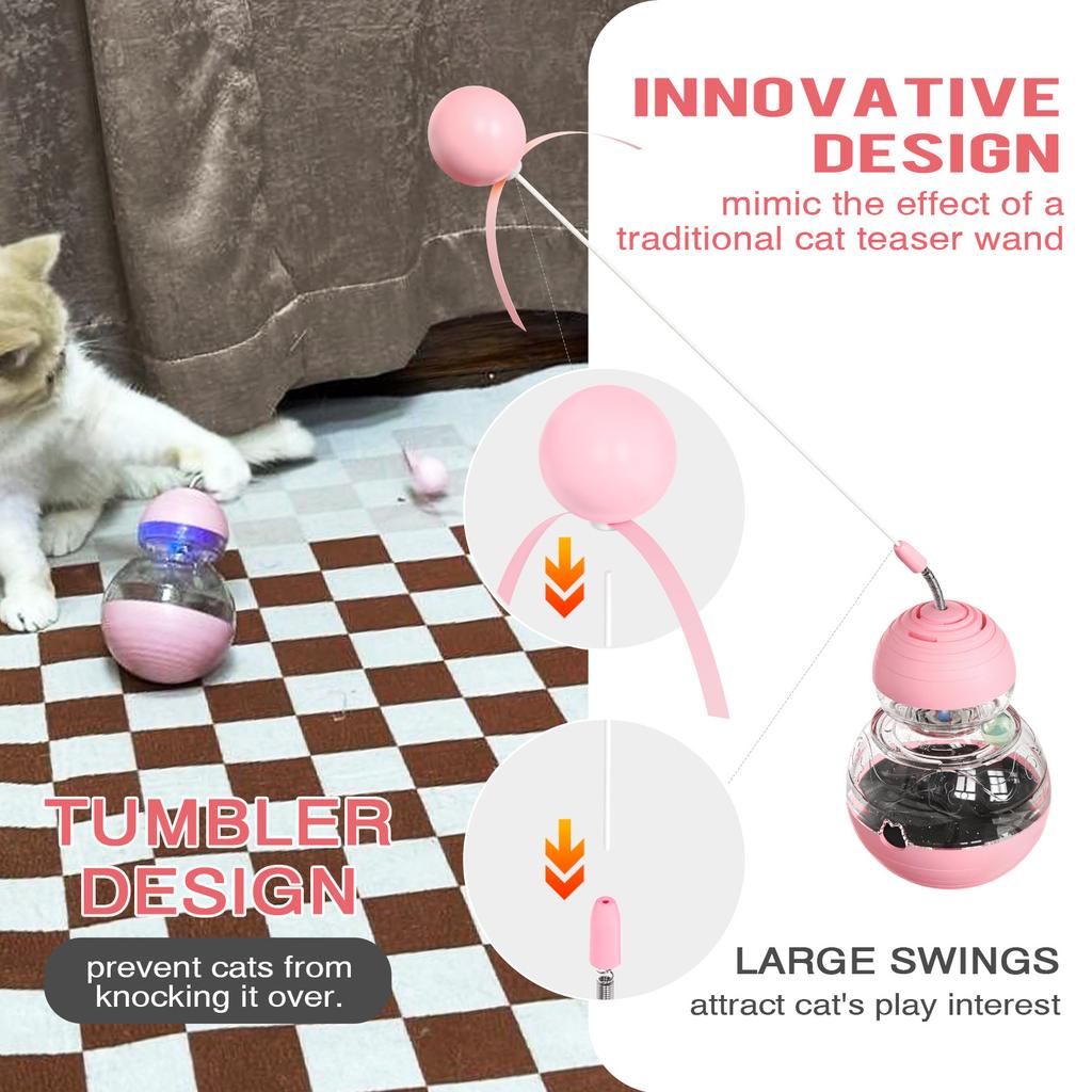 Игрушки для кошек Стаканчик для кошек Дразнилка для кошек Текущая еда Игрушка для кошек Интерактивные пружинные шарики Тренировка ловкости для котят Диспенсер для текучей еды Игры для домашних животных