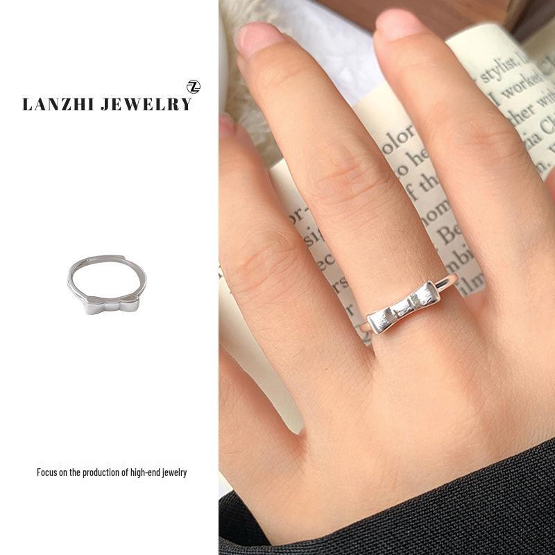 Кольцо из снежного серебра Ланьчжи: Милый, Простой, Универсальный Стерлинговое серебро 925 пробы, Устойчивый к потускнению, В японском и корейском стиле, Регулируемый для женщин.
