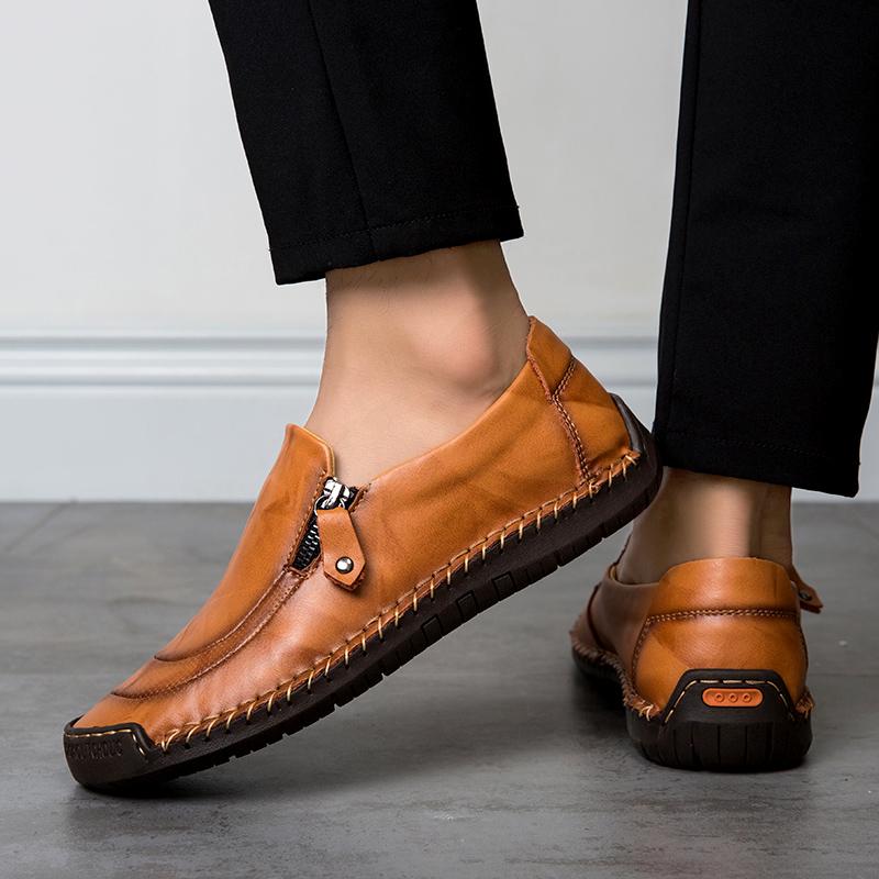 Мужская обувь ручной работы, повседневная кожаная обувь, мужские лоферы, удобная прогулочная обувь для вождения, мокасины, мужская обувь на плоской подошве