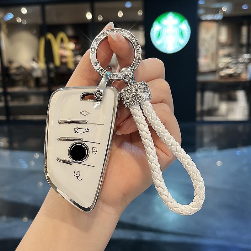 TPU Car Key Case Cover with Keychain Lanyard Fob For BMW 1 3 5 6 7 Series X5 X1 X3 X6 X7 G20 G30 G11 F25 F30 F10 F15 F16 G01 G02