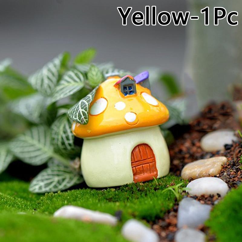 1pc Resin Mini Mushroom House Miniature Garden Accessories Micro Landscape Fairy Garden Miniatures Decorations Craft KTY