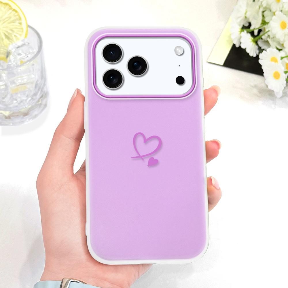 Простой Чехол для Телефона в Форме Сердца для IPhone 17 17E Air 16 16E 15 Plus Pro Max Конфетного Цвета