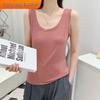 Женская модальная однотонная майка без рукавов с U-образным вырезом, летняя утягивающая камисоль больших размеров