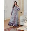 Arab Small V-neck Print A Word Plus Size Women Robe Pullover Loose Dress Dubai Travel Formal Dress Dress