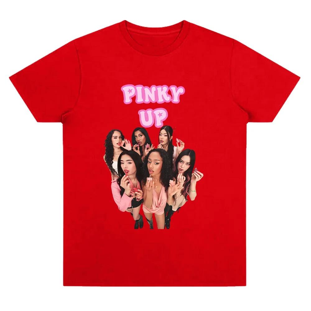 Women Unisex High Quality Cotton Tees Katseye Pink Up T Shirts 2026 New Song Fashion Clothing Pop O-neck Short Sleeve Casual Tops