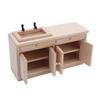 Миниатюрная раковина в масштабе 1/12, тумба для умывальника, мебель с имитацией дерева, раковина для кукольного домика