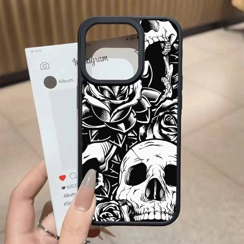 Череп Готический Жуткий Пастельный Гот Для iPhone 17 16 Pro Max Air 13 12 Mini 14 15 Plus 11 Задняя крышка из ПК+ТПУ