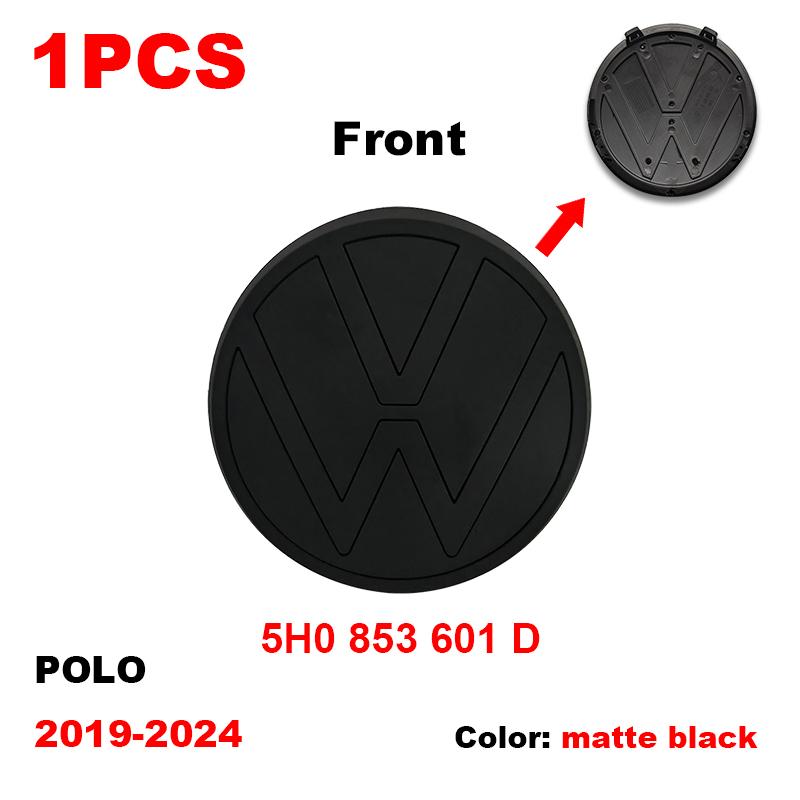rsq1 VW Car Styling Front Logo Grille Badge Trunk Badge Car Replacement Accessories For Volkswagen Polo 2019 2020 2021 2022 2023 2024