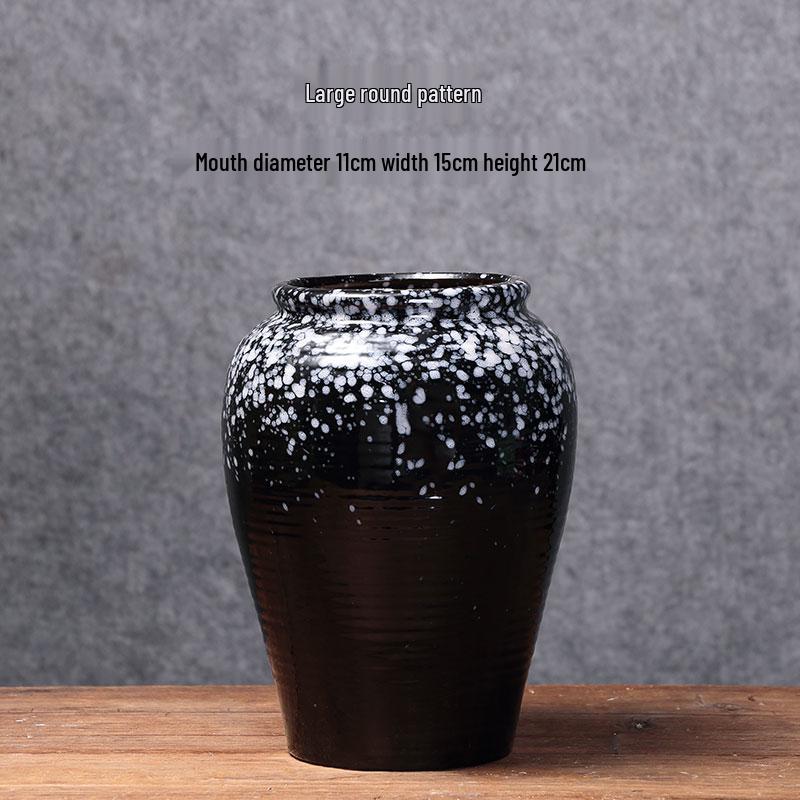 Европейская минималистичная керамическая напольная ваза для гостиной - Икебана и сухоцветы