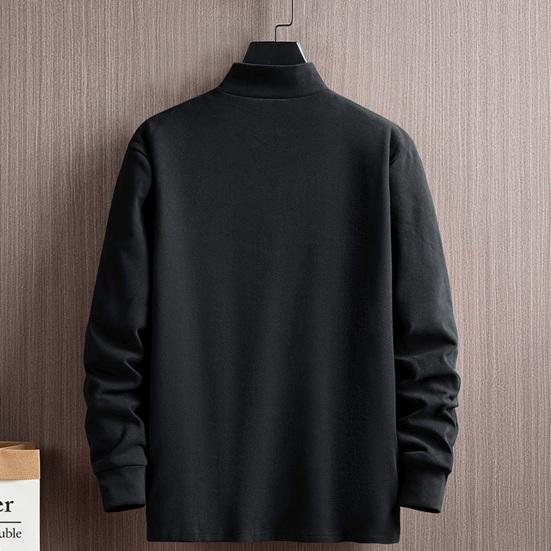 Осень-зима Мужской топ с высоким воротником, однотонный, длинный рукав, толстый, теплый, эластичный, мягкий, свитер, повседневная толстовка, весенняя одежда