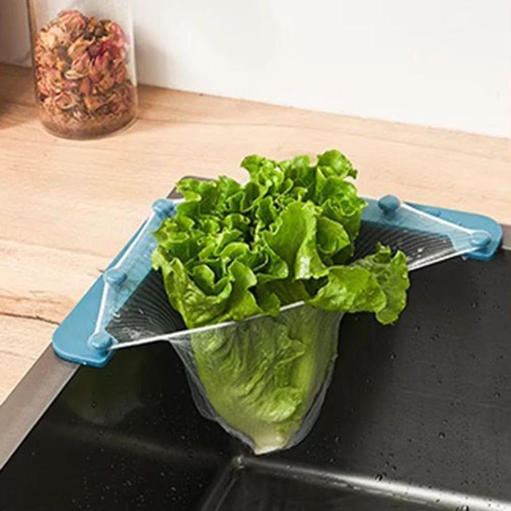 Hanging Kitchen Triangle Drainage Rack Prevent Sewer Blockage High Efficiency Sink Leftovers Filter Large Capacity Self-adhesive
