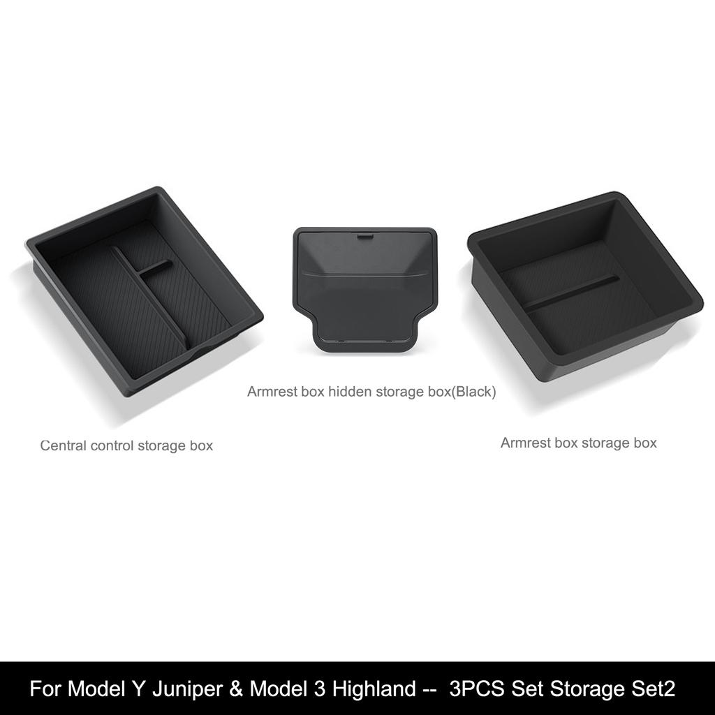 For Tesla Model Y Juniper Magnetic Attraction Armrest Holder Box Model 3 Highland Console Organizer Armrest Hidden Storage Box
