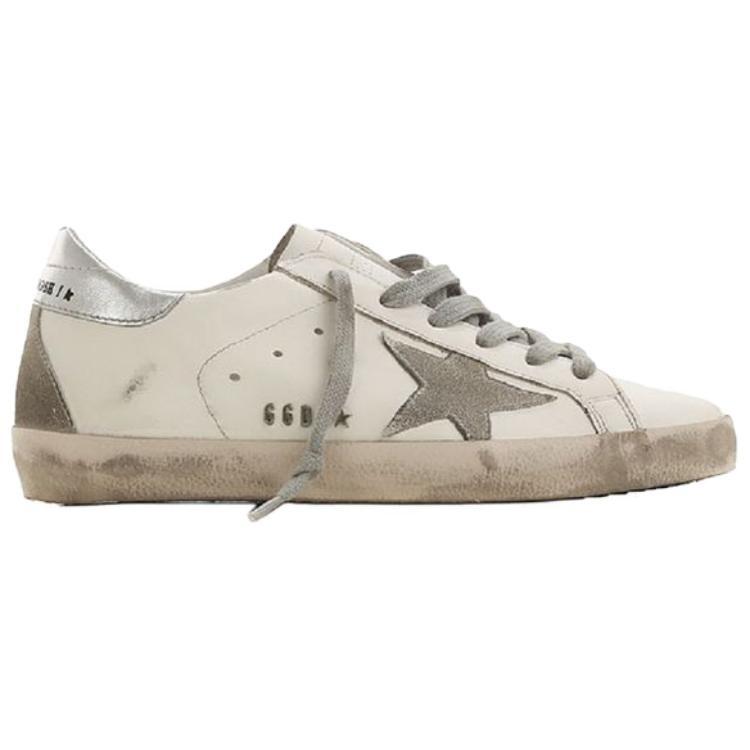 GOLDEN GOOSE Суперзвезда Кожаные Низкие Стильные Скейтбордические Кроссовки Женские Бело-серые GWF00102.F000317.10273