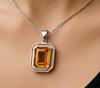 Подвеска с цитрином для женщин, чистое серебро 925 пробы, подвеска с драгоценным камнем, ювелирные изделия ручной работы