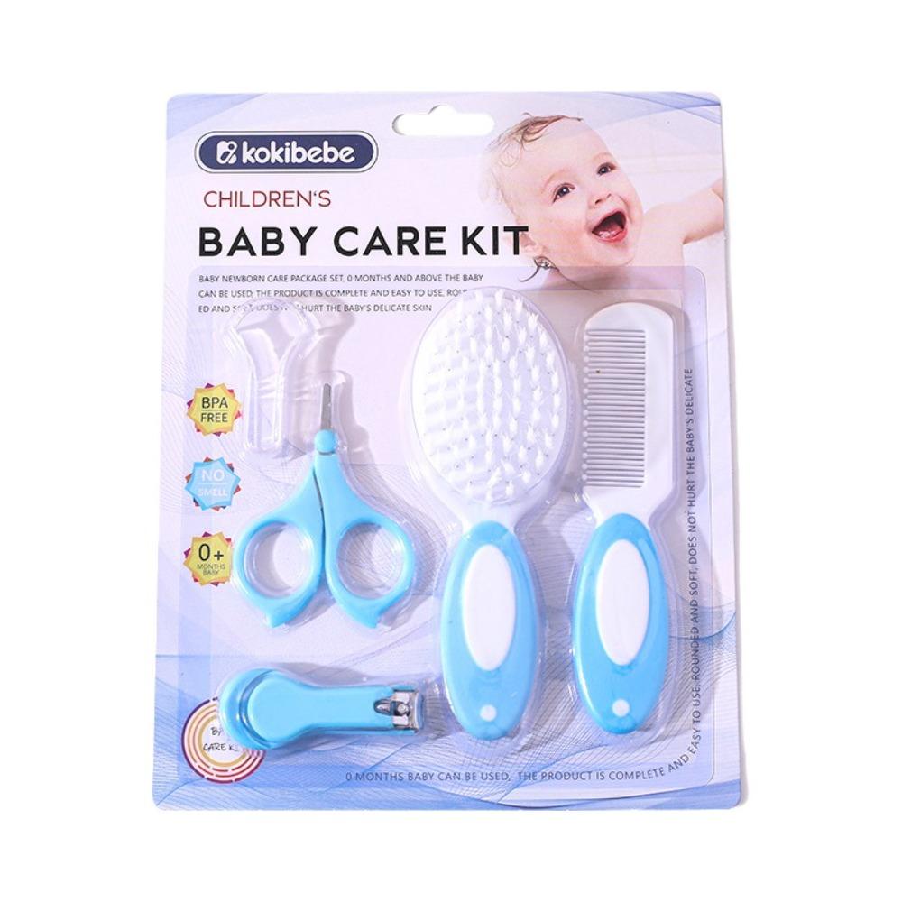 Soft Nylon Infant Care Set Round Tip Baby Nail Clipper Gifts Baby Brush Comb Set  Baby Grooming Kit